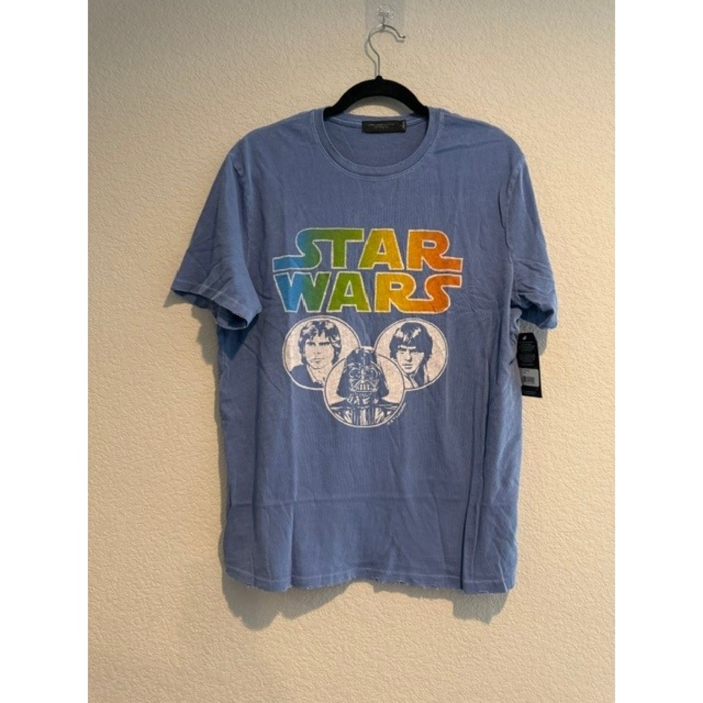 Junk Food Star Wars Mens Blue Distressed Graphic T-Shirt Large 12MS103 NEW - Picture 2 of 8